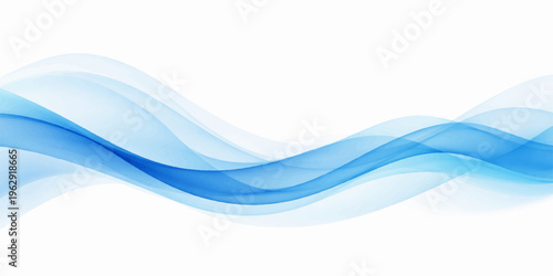 Dynamic abstract blue wave background featuring smooth curves and flowing motion with light vector lines for a professional business backdrop design