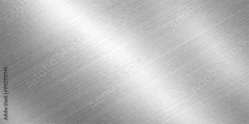 Polished silver brushed metal plate with a seamless stainless steel texture and shiny industrial aluminum surface reflections on a smooth grey metallic sheet wallpaper