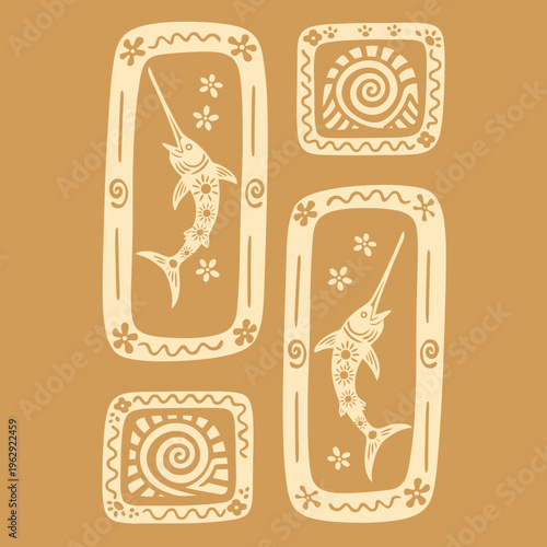 Marlin Fish Swimming Ocean Creatures.