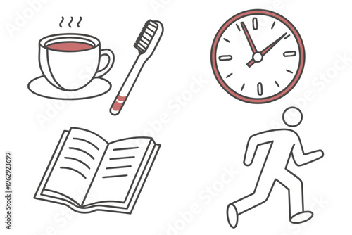 Morning routine icons