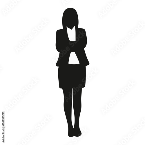Black Silhouette of a Business Person. Vector Illustration.