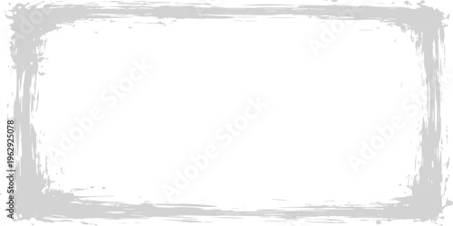 A black and white grunge frame for your design highlights a calm summer beach landscape where the sun meets the horizon over the ocean waves and sky