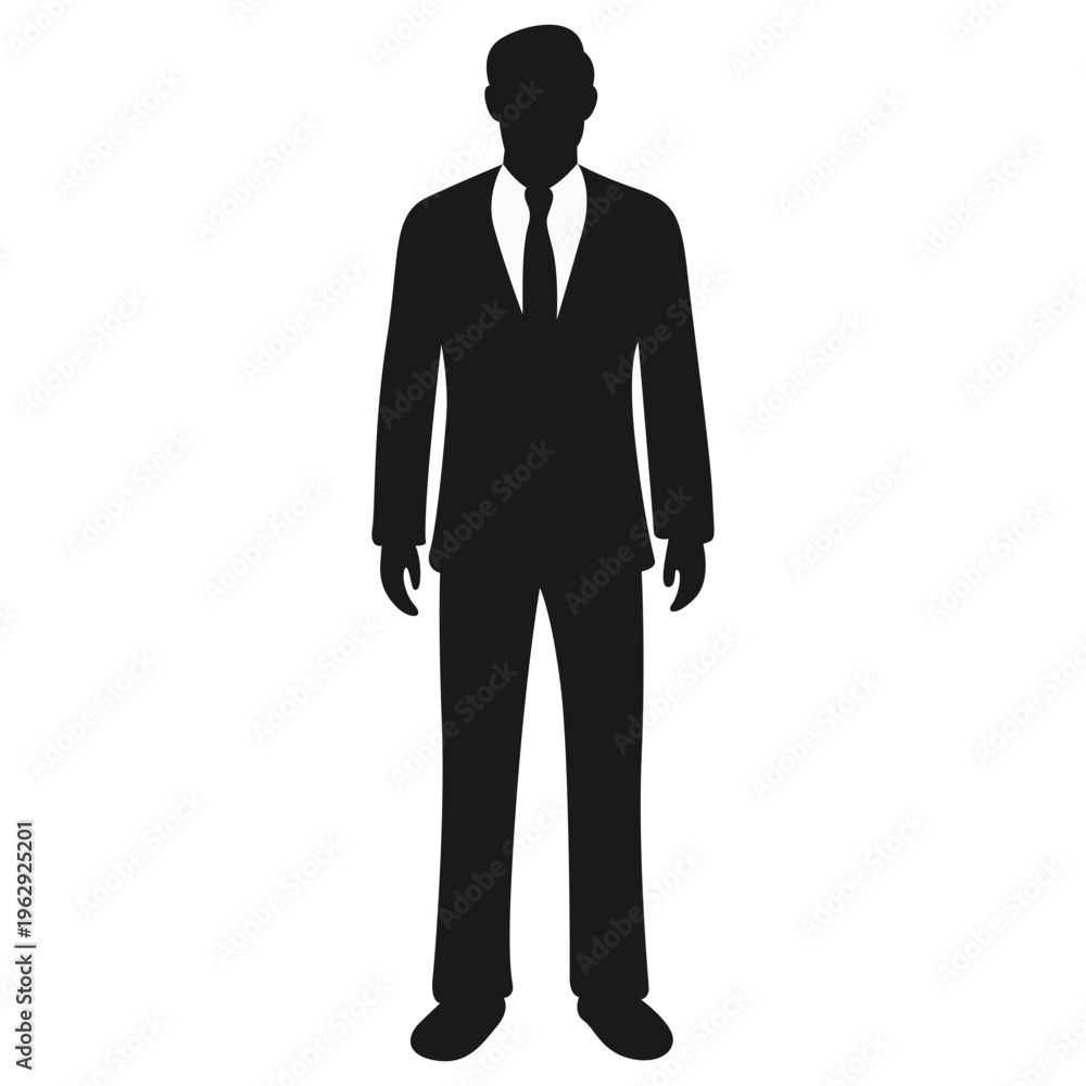 Fototapeta premium Black Silhouette of a Business Person. Vector Illustration.