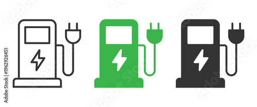 Electric vehicle charging station icon