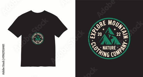 Explore mountain nature clothing company vintage badge design