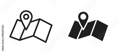 Map icon vector design template and illustration EPS10.