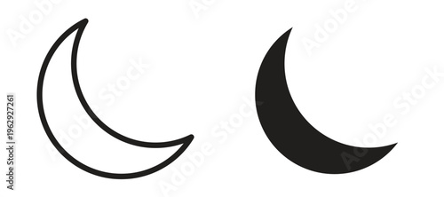 Moon icon vector design template and illustration EPS10.