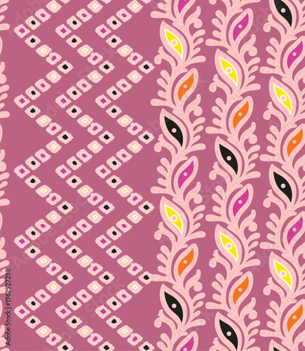 Traditional Indian Bandhani and Paisley Textile Patterns