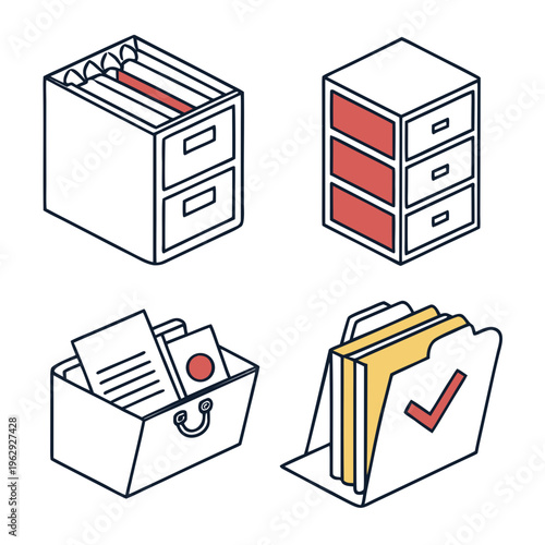 Collection of office filing and storage solutions