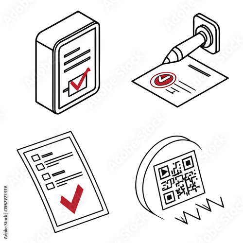Icons of document verification methods