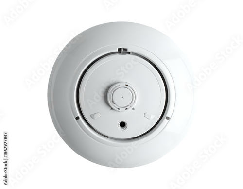 White circular device with central raised textured pattern