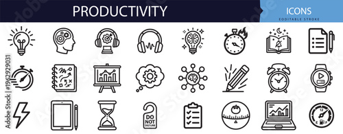 Premium outline vector line icon set collection bundle featuring growth strategy concepts for professional digital app graphic design