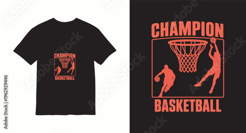 Champion basketball silhouette players action