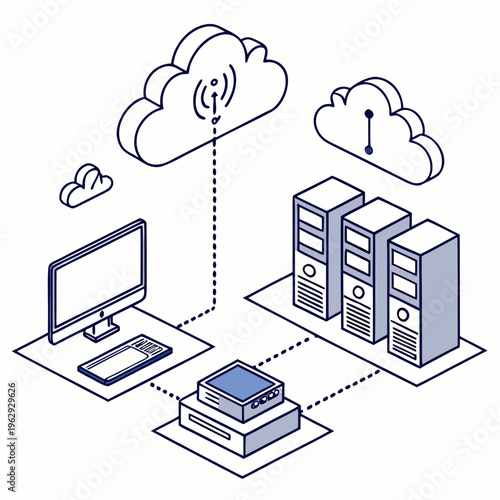 Cloud computing with server and computer