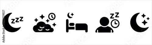 Minimalist illustration showing sleep stages, mood, energy, and productivity concepts for health education and wellness marketing