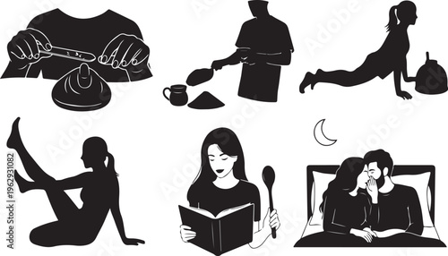 Black silhouette of a woman playing tennis serving and hitting the ball with a racket tennis player sports