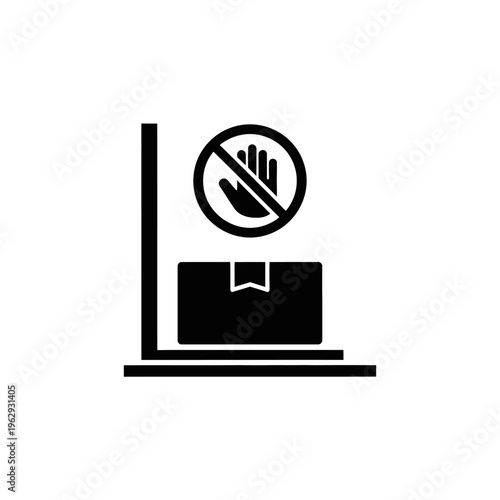 Contactless Delivery Package Drop Silhouette Icon
