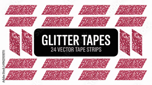 Creative glitter tape designs arranged in a visually appealing pattern for festive decoration projects Vector