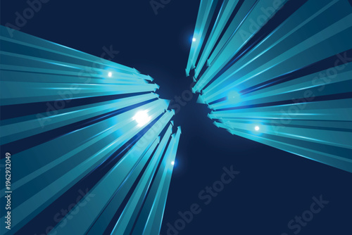 Digital blue technology background with geometric perspective shape