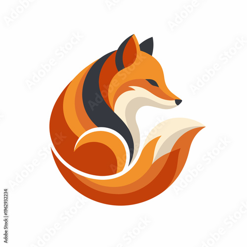 This beautifully crafted fox logo illustrates elegance and cunning, perfect for brands emphasizing cleverness and charm, capturing attention with its artistic simplicity and color scheme.