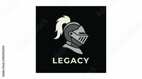 An iconic logo showcasing a knight's head silhouette, symbolizing strength and legacy, perfect for businesses aiming to convey honor, tradition, and valor in their branding.