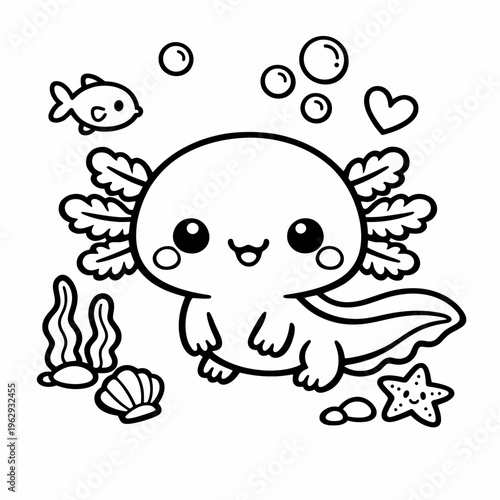 Axolotl Kawaii Style