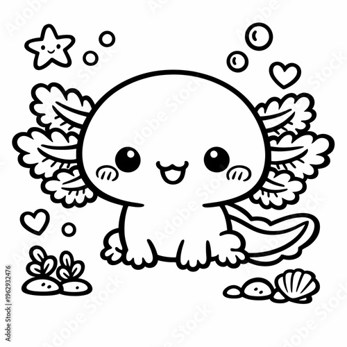 Axolotl Kawaii Style