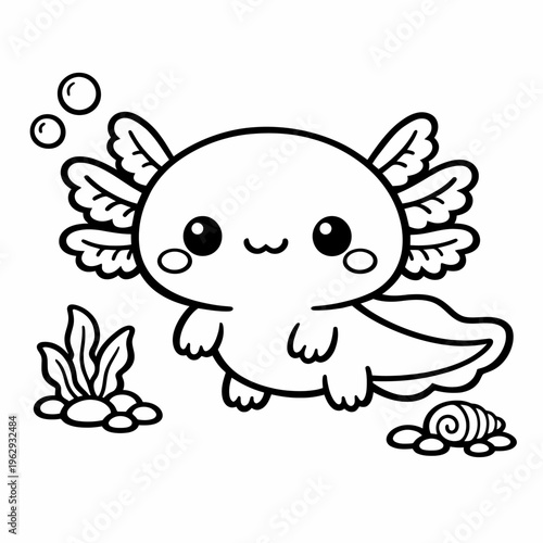 Axolotl Kawaii Style