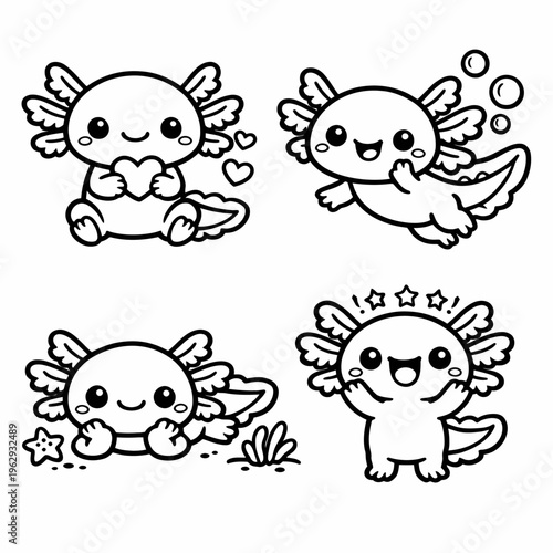 Axolotl Kawaii Style