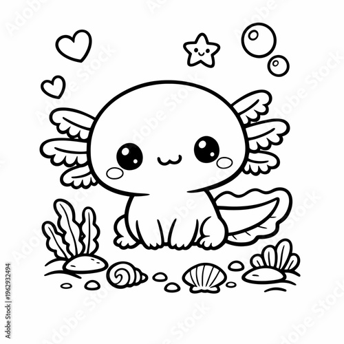 Axolotl Kawaii Style