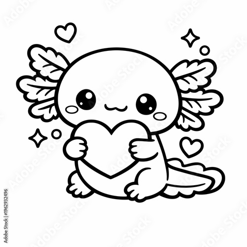 Axolotl Kawaii Style