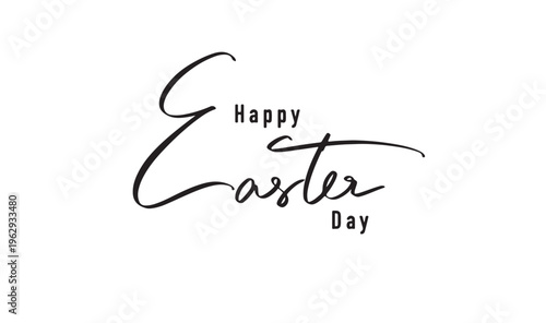 Happy easter day text font calligraphy hand written lettering script black color object icon happy easter day april month spring season time happy easter day egg religion gift banner happy easter day 