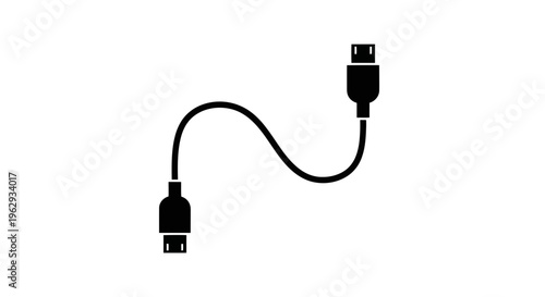 A black usb cable with two connectors