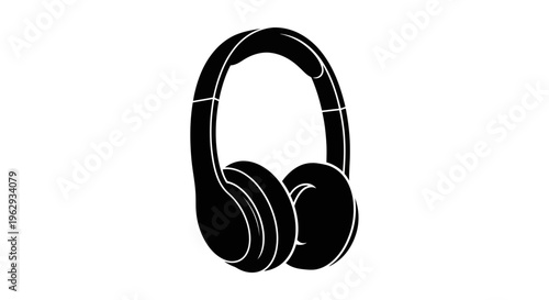 Black headphones on for music or audio use