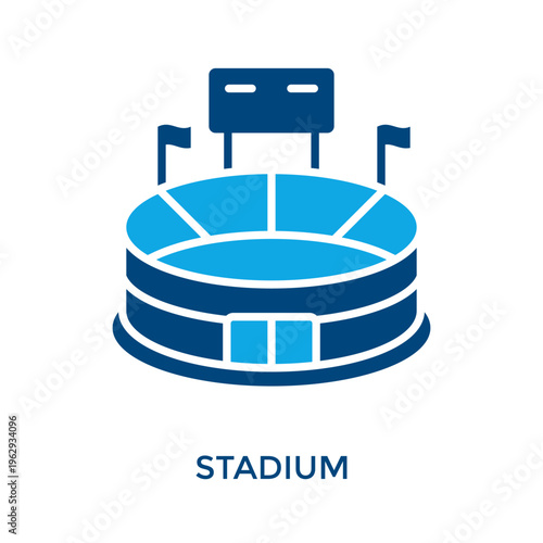 Stadium Icon Dual Tone Style. Vector Illustration For Graphic Design