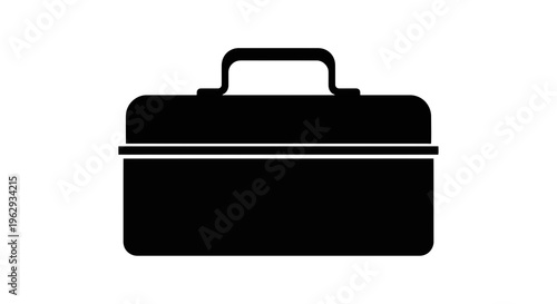 A black briefcase icon on a, symbolizing business or office work