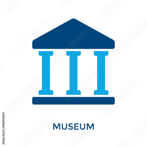 Museum Icon Dual Tone Style. Vector Illustration For Graphic Design
