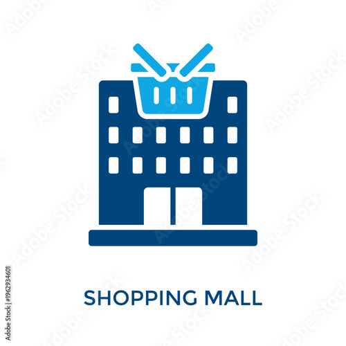 Shopping Mall Icon Dual Tone Style. Vector Illustration For Graphic Design