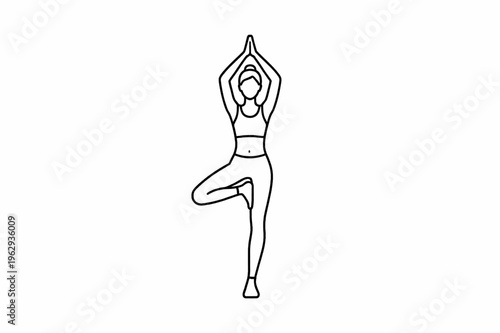 Minimal Line Yoga Pose Icons Set – Meditation, Fitness, Wellness Asanas Collection Vector