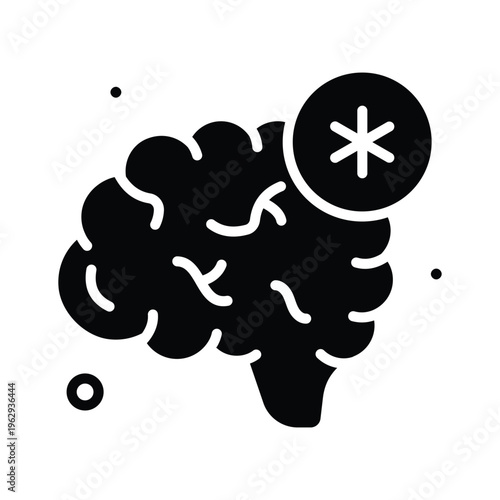 An amazing glyph icon representing mental health and brain wellness