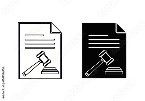 Two documents with a gavel on each one are presented side by side