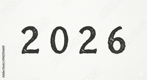 2026 Minimalist Tactile Typography on White Background