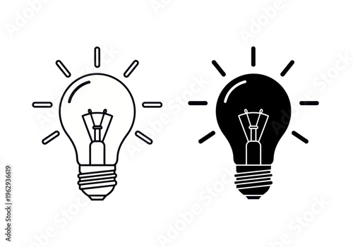 An illustration depicts two lightbulbs turning on with lines around them.