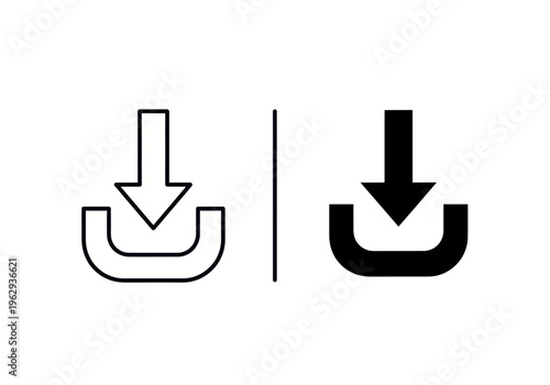 Black and white illustration of two downward facing arrows in a graphic design