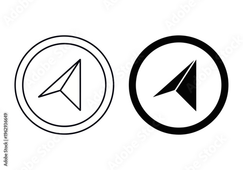 Two compass icons are depicted in a graphic illustration on a white background.