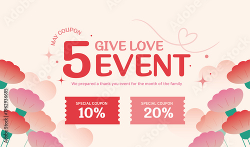 Family Month gift-giving time
happy mothers day
This is the design of a home month event
thank you for Family Month
May sale coupon Event Promotion Banner Template

5월 가정의 달 맞이 세일 할인 쿠폰 배너 템플릿