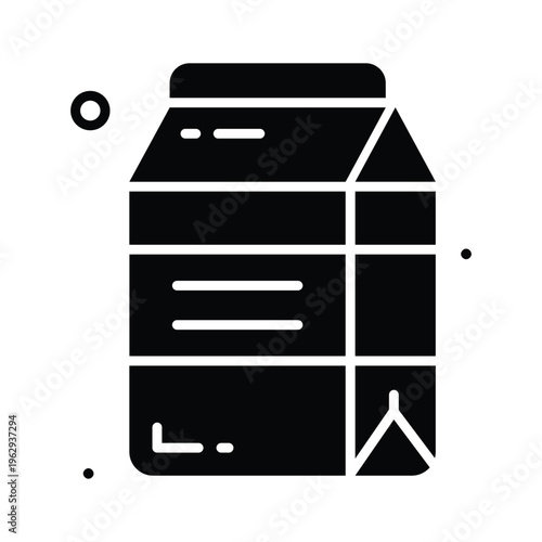 A handy glyph icon of milk representing nutrition and healthy drink