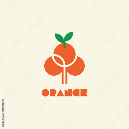 This logo features a stylized orange fruit with green leaves, conveying freshness and vitality, ideal for a health-focused brand or citrus-related business.