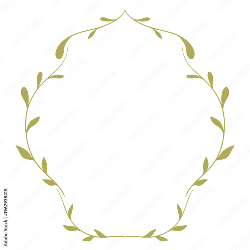 Obraz premium Frame Border Botanical Element Illustration Decoration Leaves