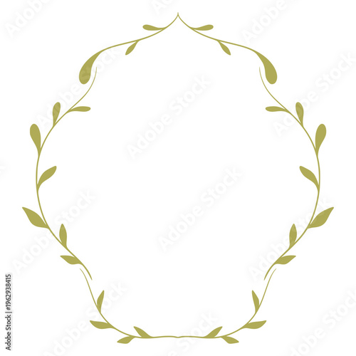 Frame Border Botanical Element Illustration Decoration Leaves